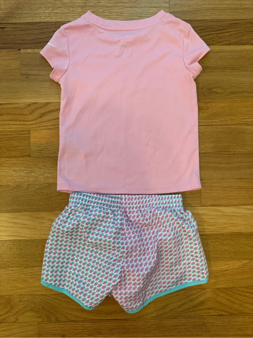 Nike Pink Heart Dri-FIT Pajama Set with Aqua Trim